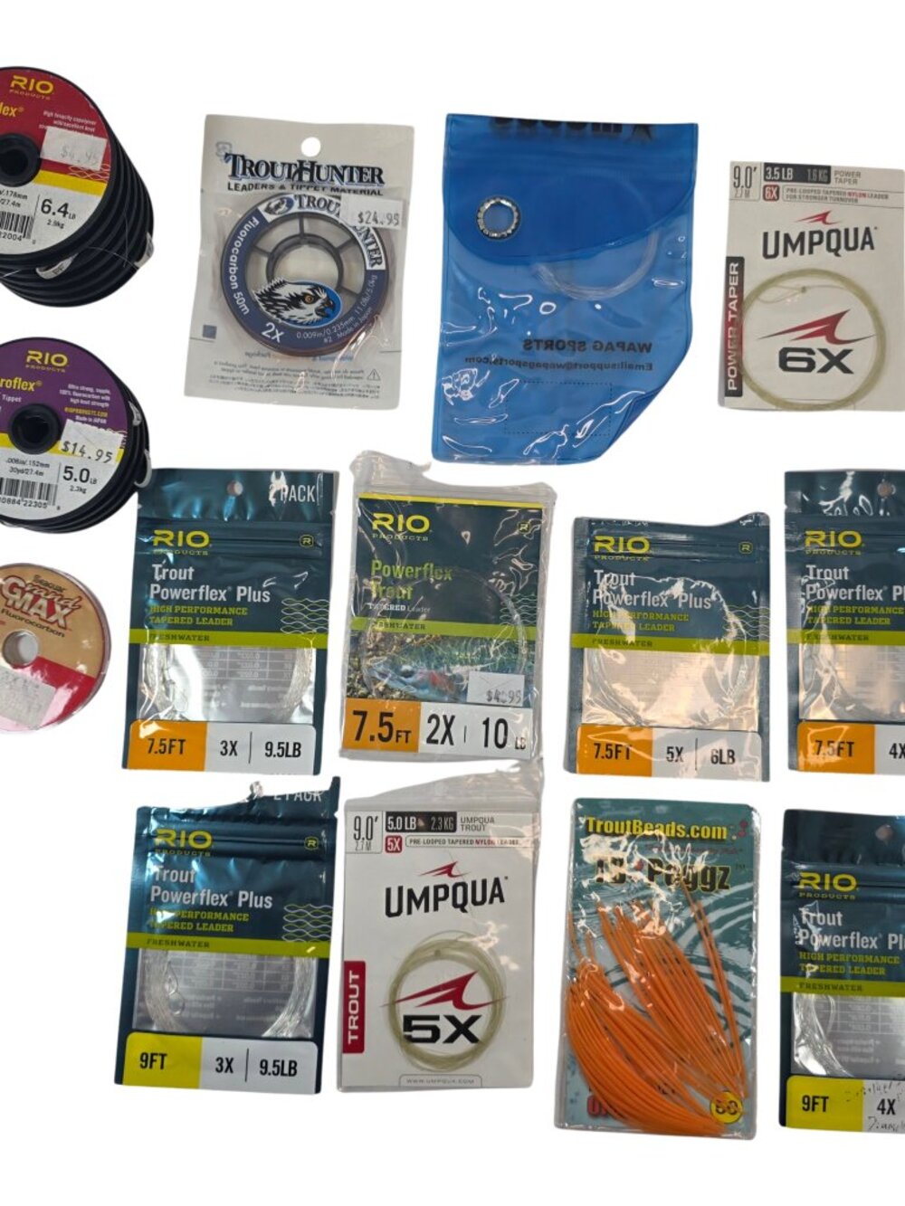 Fly Fishing Tippet Leader Lot RIO Umpqua TroutHunter Seaguar 2X-6X